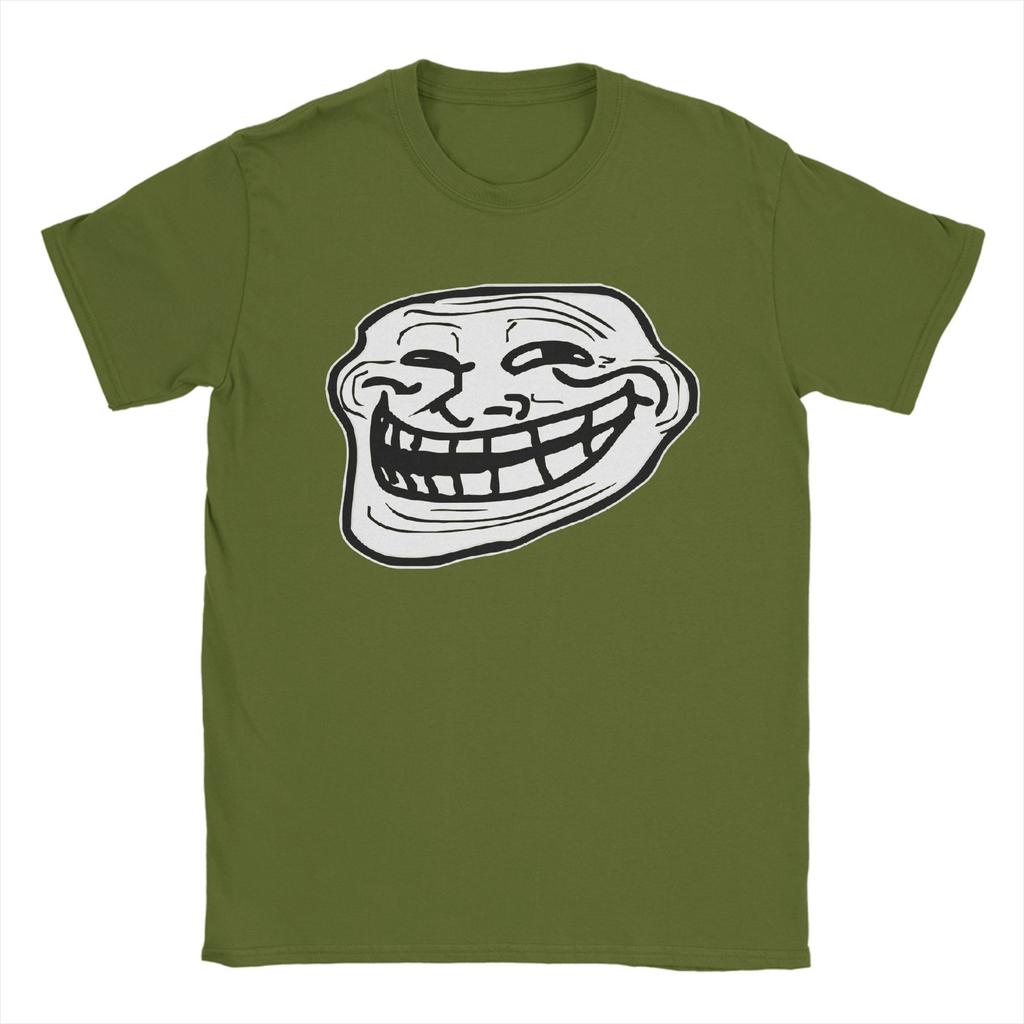 Creative Troll Face Memes Funny T-Shirt for Men Round Neck 100% Cotton T Shirt Comic Humor Short Sleeve Tees Printed Clothing