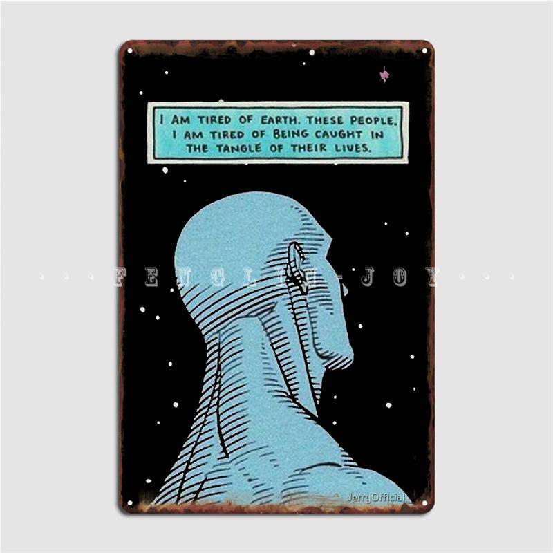

Dr. Manhattan Metal Sign Bar Cave Vintage Plates Cinema Kitchen Tin Sign Posters 20x30cm（7.8x11.8inch）