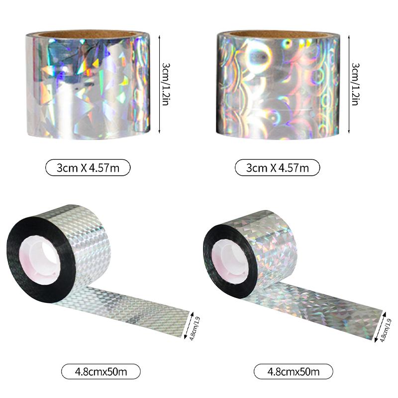 Double Sided Reflective Bird Repellent Tape Pond Orchard Anti-Bird Colored Ribbon Balcony Bird Guard Laser Bird Repellent 50/80M