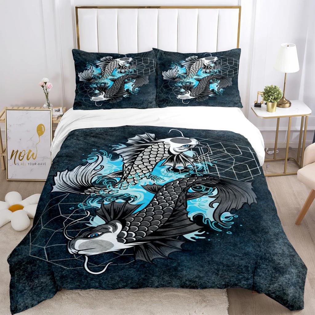 Tai Chi Chinesisch HD-Druck Dreiteiliges Bettwäscheset Modeartikel Kinder Erwachsene für Betten Bettbezüge Kissenbezüge Bettwäscheset