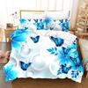 3D Girls' Room Bedding Set Butterfly Series Printed Duvet Cover Pillowcase 2/3PC AU/DE/UK Full Size Soft Zippered Home Textile