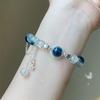 Star Planet Gradient Blue Crystal Beaded Chain Tassel Bracelet Exquisite Star Planet Elastic Bangle Jewelry Gift For Women Men