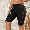 Women's Plus Size Swim Trunks High Waist Shorts Swimwear