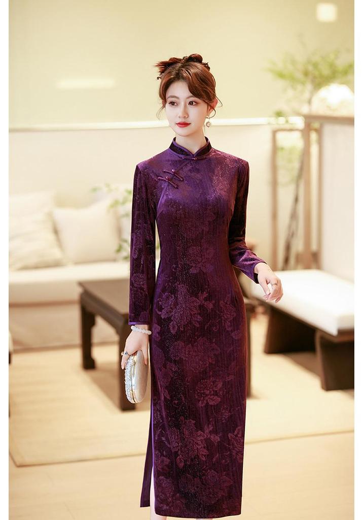 2026 Spring/Autumn Cheongsam for Mothers: Elegant, Slimming, Wide-Legged Design, Tummy Concealing, Youthful Appeal.