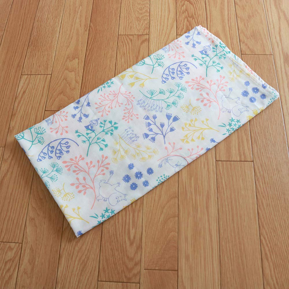 Moomin Multi-Gauze Blanket, Made In Japan, Double-Ply Gauze, Swaddle, Nursing Cover, Lap Blanket, 100x100cm (White)