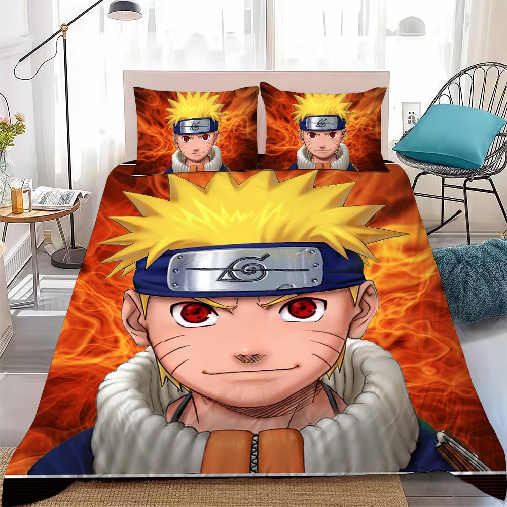 Cool N-NARUTO Fashion Duvet Cover Set Home Style Bedding Soft Laundry Cotton Bed 3 Piece Set Student Dormitory Gift
