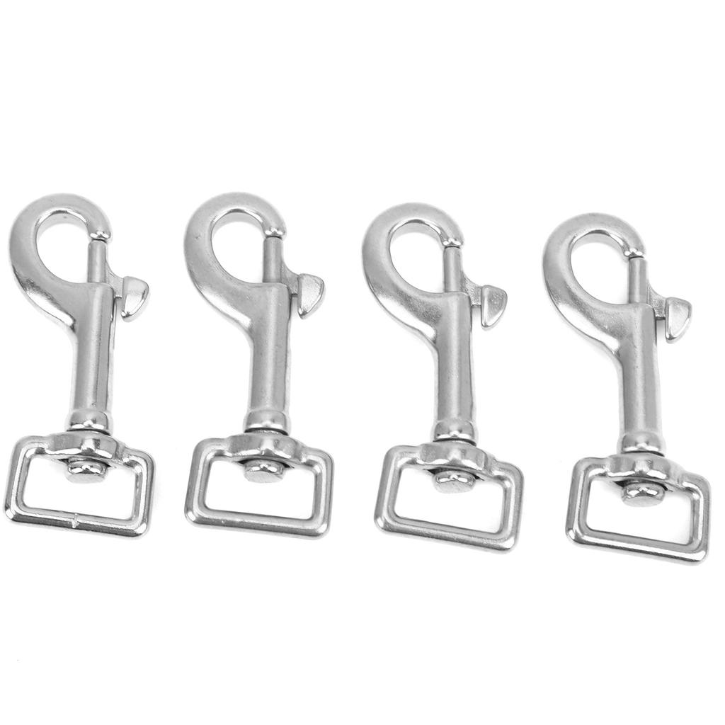 4 STÜCKE Karabinerhaken Quadratischer Ring Einzelkopf Haustierschnalle Edelstahl für Geldbörse Rucksack