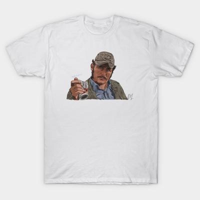 Herr Svart Tryckt T-shirt Superstor T-shirt JAWS: Quint Vs Kan No-Cut Transferpapper Print BomullsT-shirt