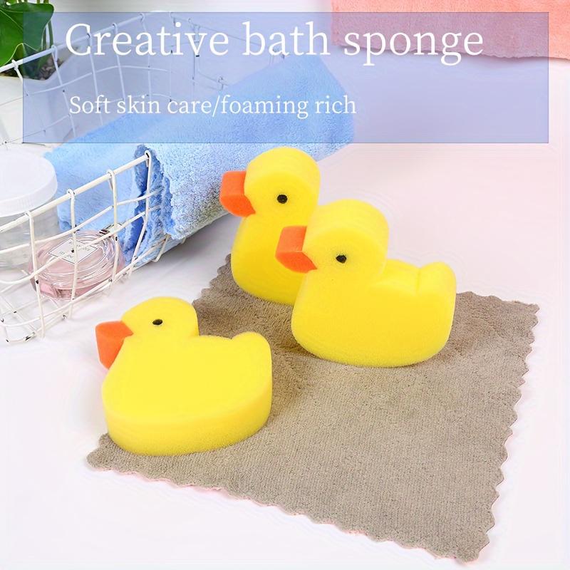 1pc Cartoon Bath Sponge, Multifunctional for Showering, Dishwashing & Cleaning – Cute Yellow Duck Design, Bath Sponge For Shower