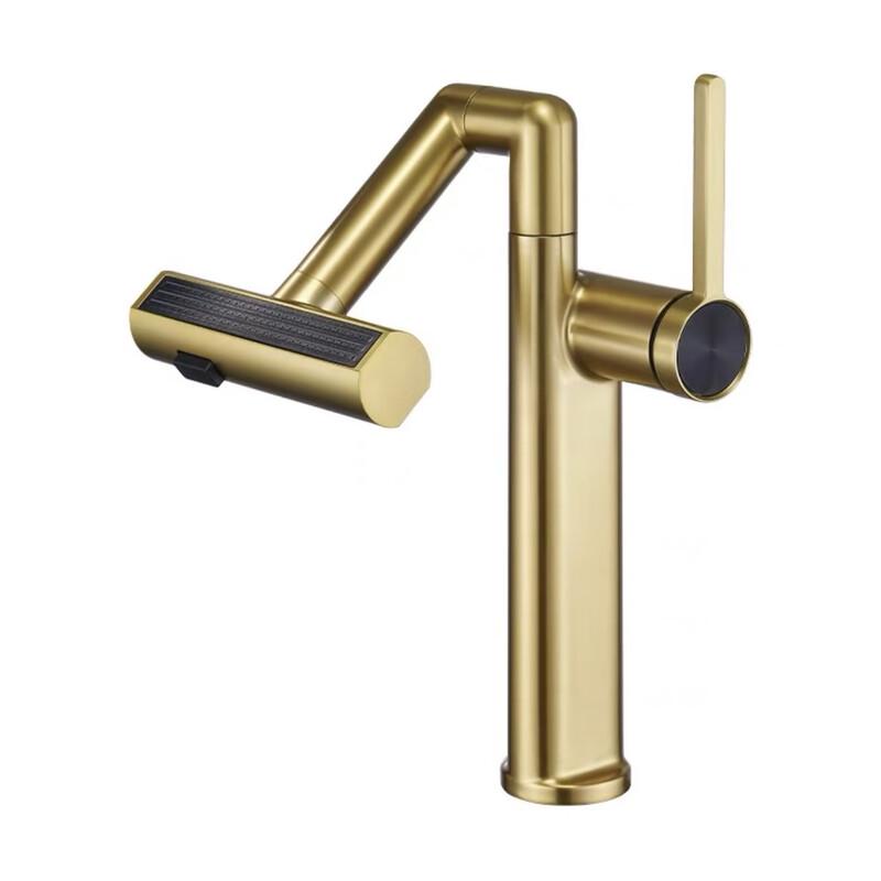 TLXT Brushed Gold Bathroom Basin Faucet