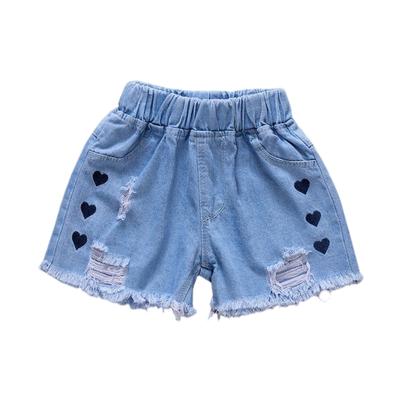 Girls' Summer Denim Shorts - Lightweight Stretch High Waist Casual Shorts