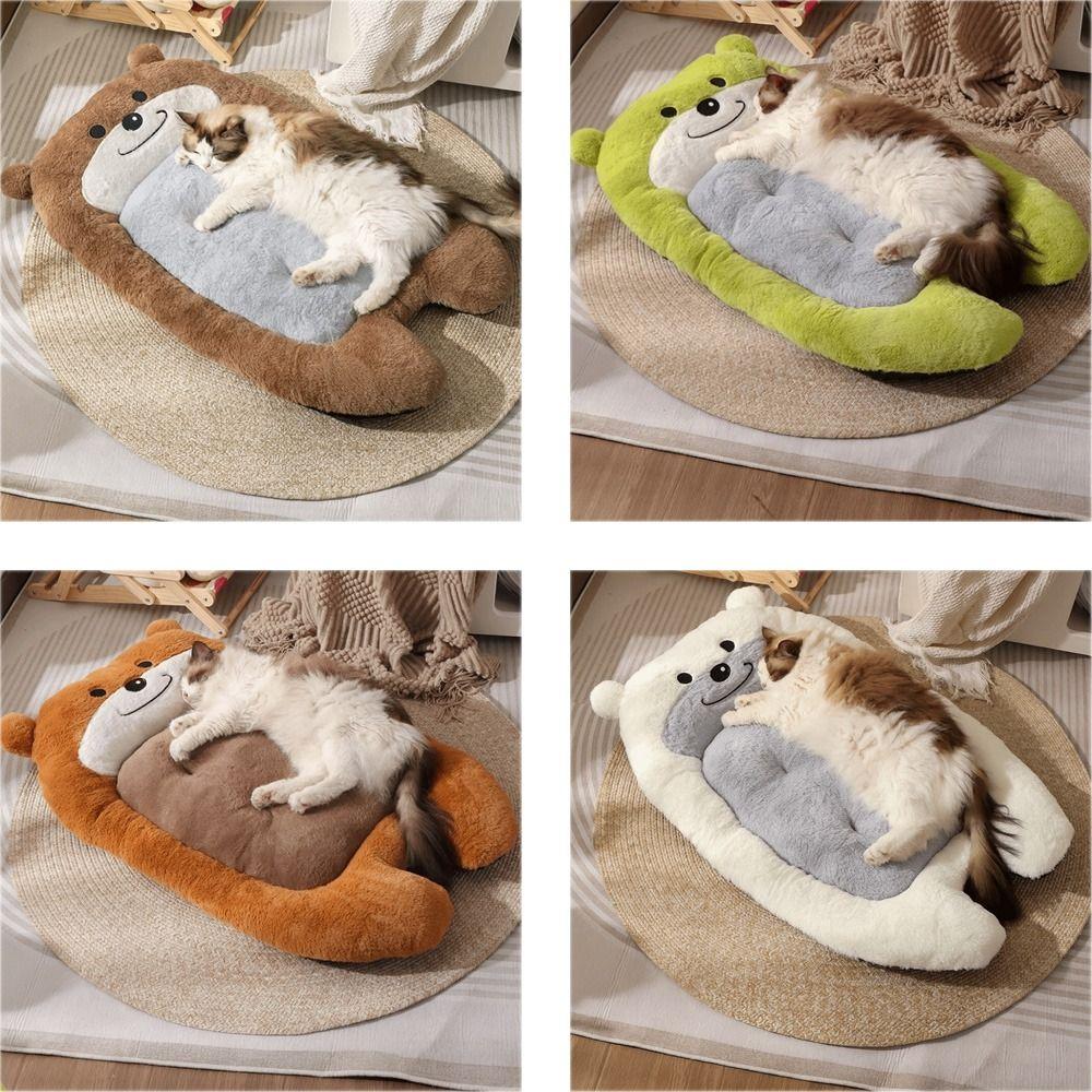 Cute Bear Shape Pet Mat Anti-slip Thickened Dog Sleeping Pads Soft Comfortable Warm Dog Mat Autumn Winter