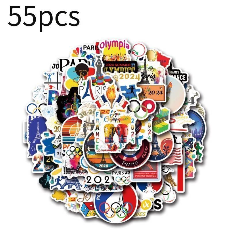 

55pcs Sports Meet Self Adhesive Paper Suitcase Mobile Phone Computer Decoration