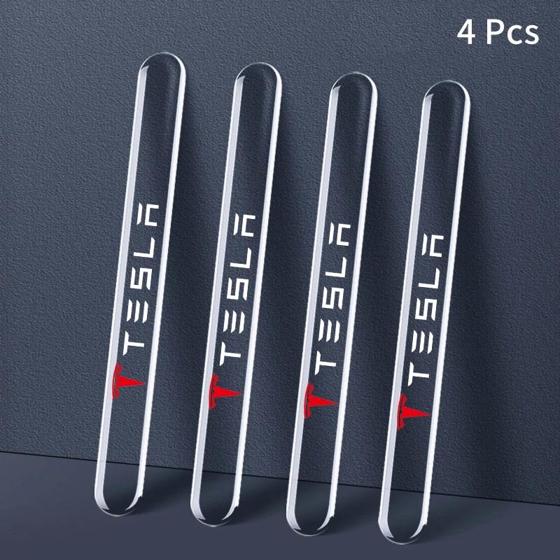

Car Sticker Tesla 4PCS Car Door Bumper Strip Transparent Body Protector Anti-scratch Anti-scuff Protective Strip For Tesla Model