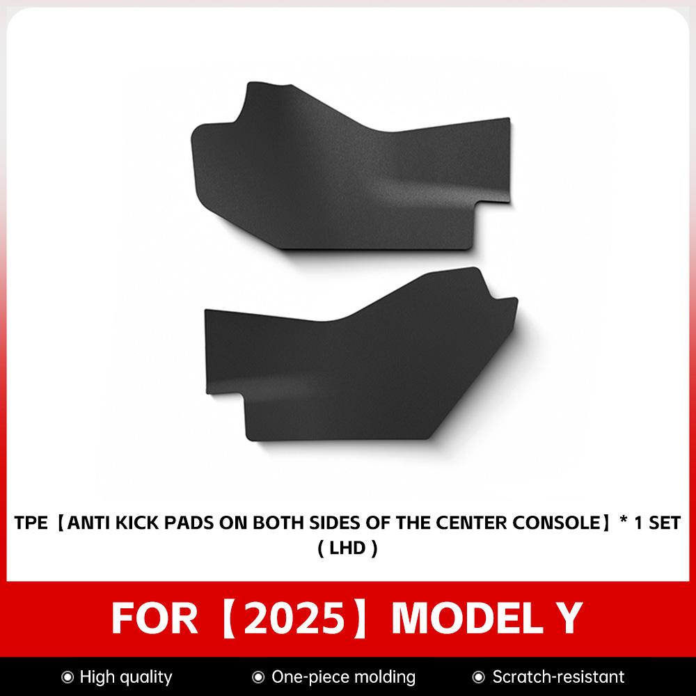 For Tesla Model Y Juniper 2025 2026 2PCS Center Console Side Kick Pad Front Seat Side Anti Dirt Mat Car Interior Accessories
