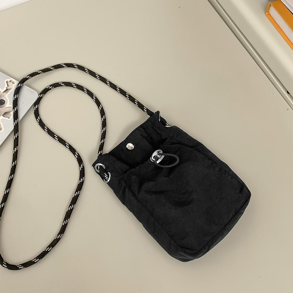Men Casual Nylon Crossbody Sling Bag, Mini Shoulder Pouch with Coin Purse, Hand Washable, Durable Small Messenger Bag