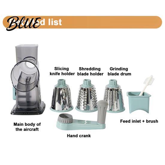 Kitchen Slicer Handheld Roller Vegetable Shredder Stainless Steel Blades Safe Food Processor Multi-Function Gadget for Julienne Cutting BPA-free Tool