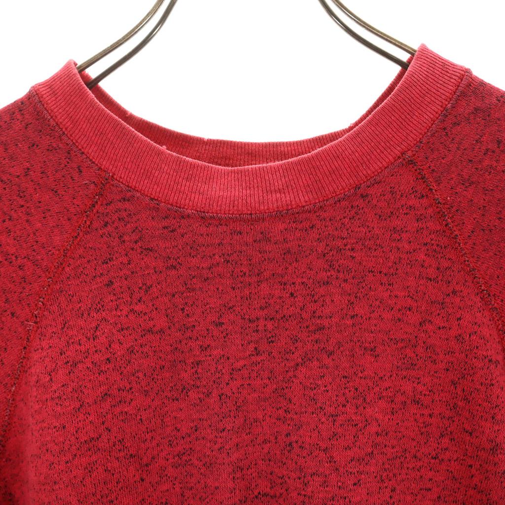 90s Old Long Sleeve Sweat Trainer Red Back Brushed Men's Used