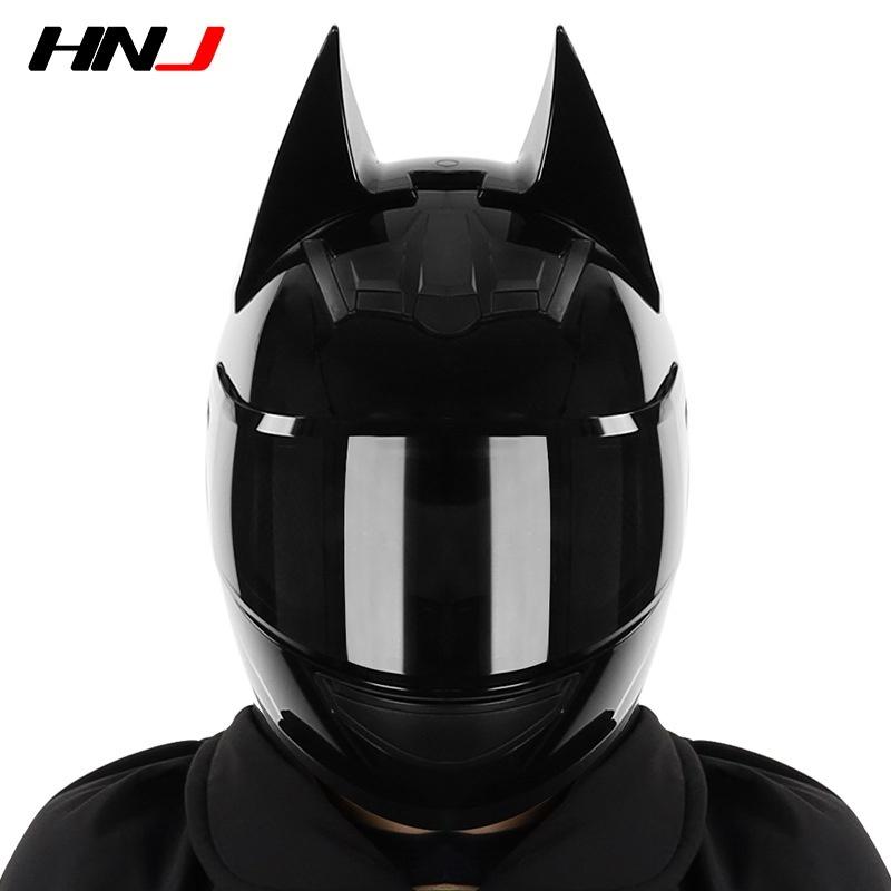 Motorcycle Helmet Full Face wolf Ear Detachable DOT Certification Safety Moto Helmet Bluetooth connect Breathable boy Gift