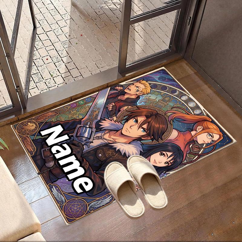 Benutzerdefinierter Name Personalisierter Final Fantasy Druck Teppich, Vielseitiger Heimdekor Teppich, für Spielzimmer, Wohnung, Balkon, Eingangsbereich, Flur Geschenk