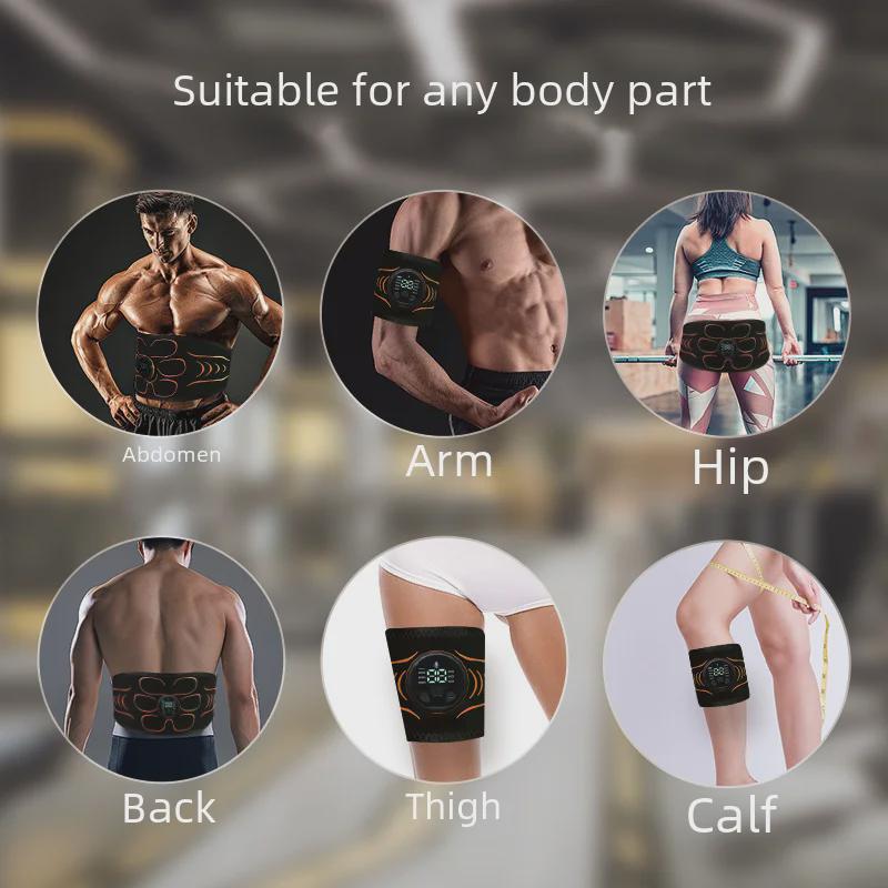 EMS Fitness Muscle Patch: Silicone Pulse Belt for Abdominal, Arm, and Leg Massage