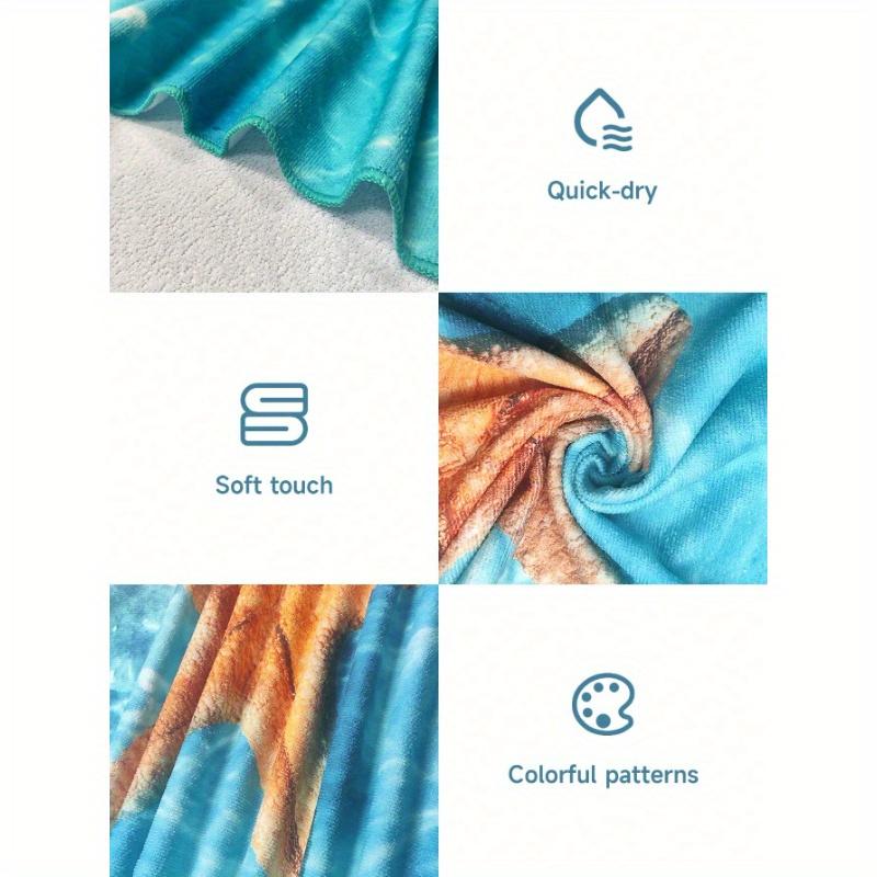 1pc Ultra Fine Fiber Beach Towel Starfish Beach Summer Holiday Quick-Drying Bath Towel Ren, Travel, Summer, Sports, Swimming, Swimming Pool
