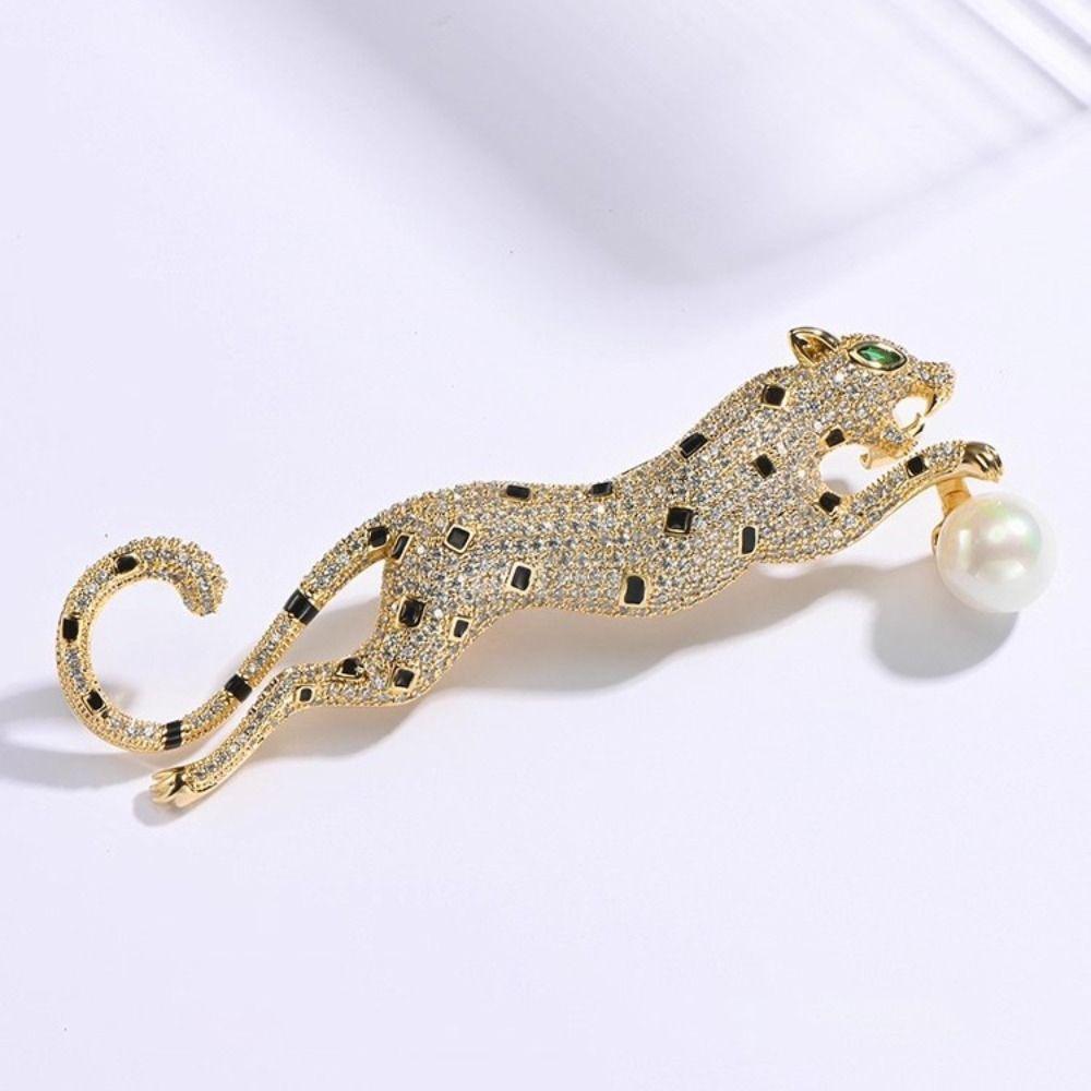Gold Silber Leopard Broschen Laufender Leopard Broschen Pins Tier Broschen Damen Herren