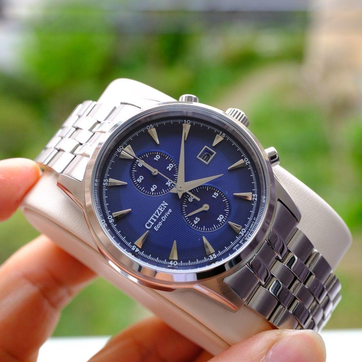 Used Almost unused CITIZEN Eco-Drive Chronograph Watch Wristwatch