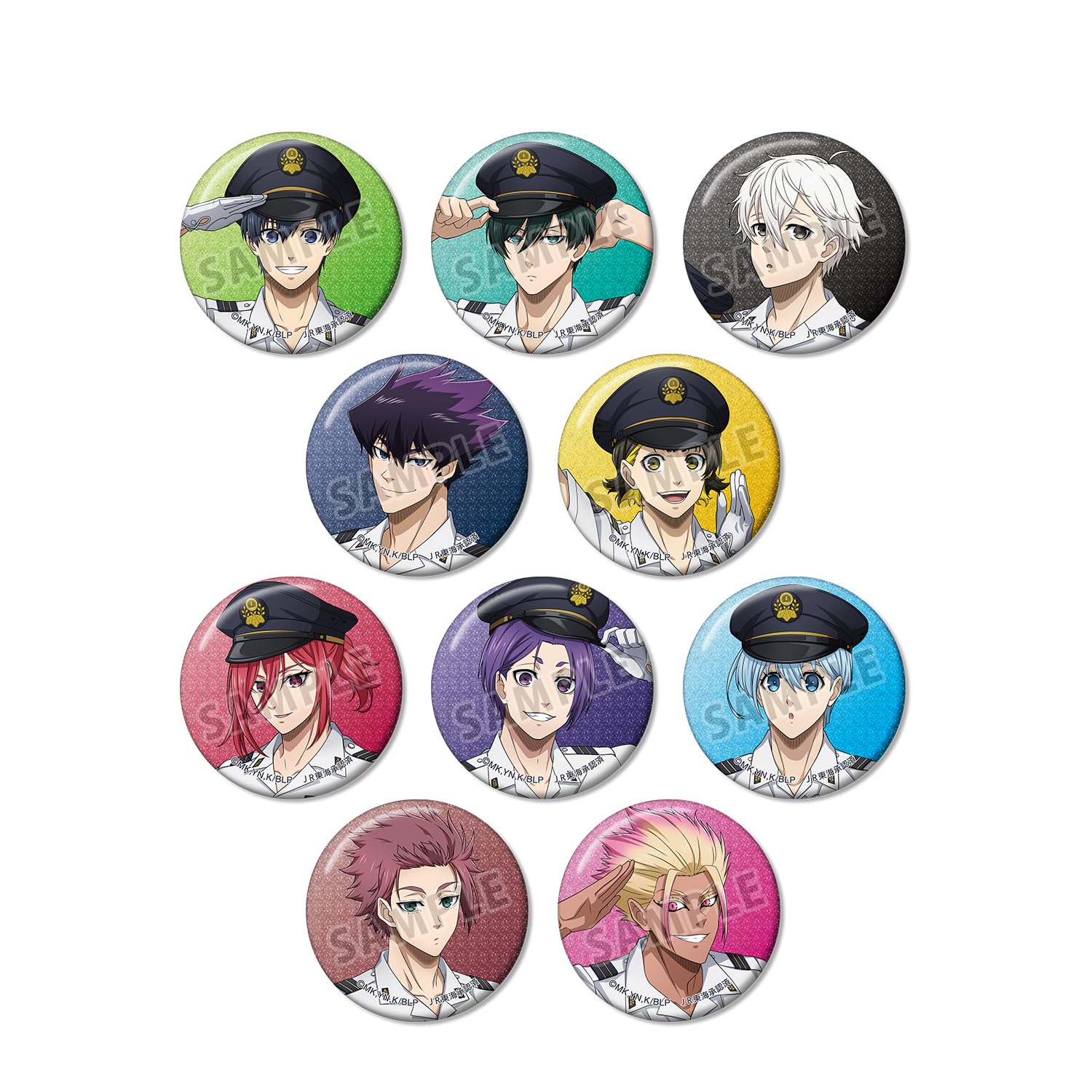 ТВ-аниме «Синяя тюрьма» Оригинальная станция иллюстраций Персонал Вер. Торговый значок-пинки с блестками, коробка 10 шт.