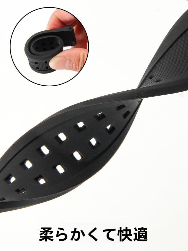 [syzynicy] Soft Silicone Watch Strap Compatible with Luminox 1820/7251/3050/3051/3150/3080/8800 (Black Buckle, 23mm)