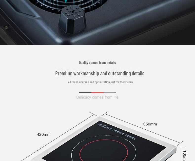 4G Life 3500W High-Power Induction Cooker: Stainless Steel Flat Desktop with Button Control for Home & Commercial Use
