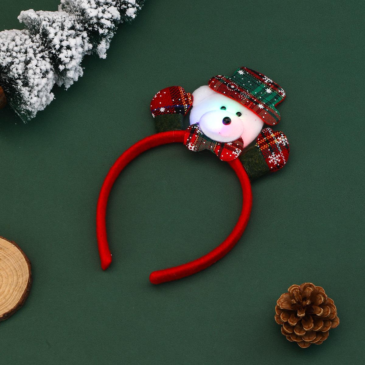 Christmas Glowing Santa Claus Headband with Small Hands - Festive Hair Accessory for Parties