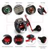 Electric Digital Display 16+1 Ball Bearing Left / Right Ice Fishing Reel Baitcasting Line Counter Reel 6.3:1 Casting Reel Gear