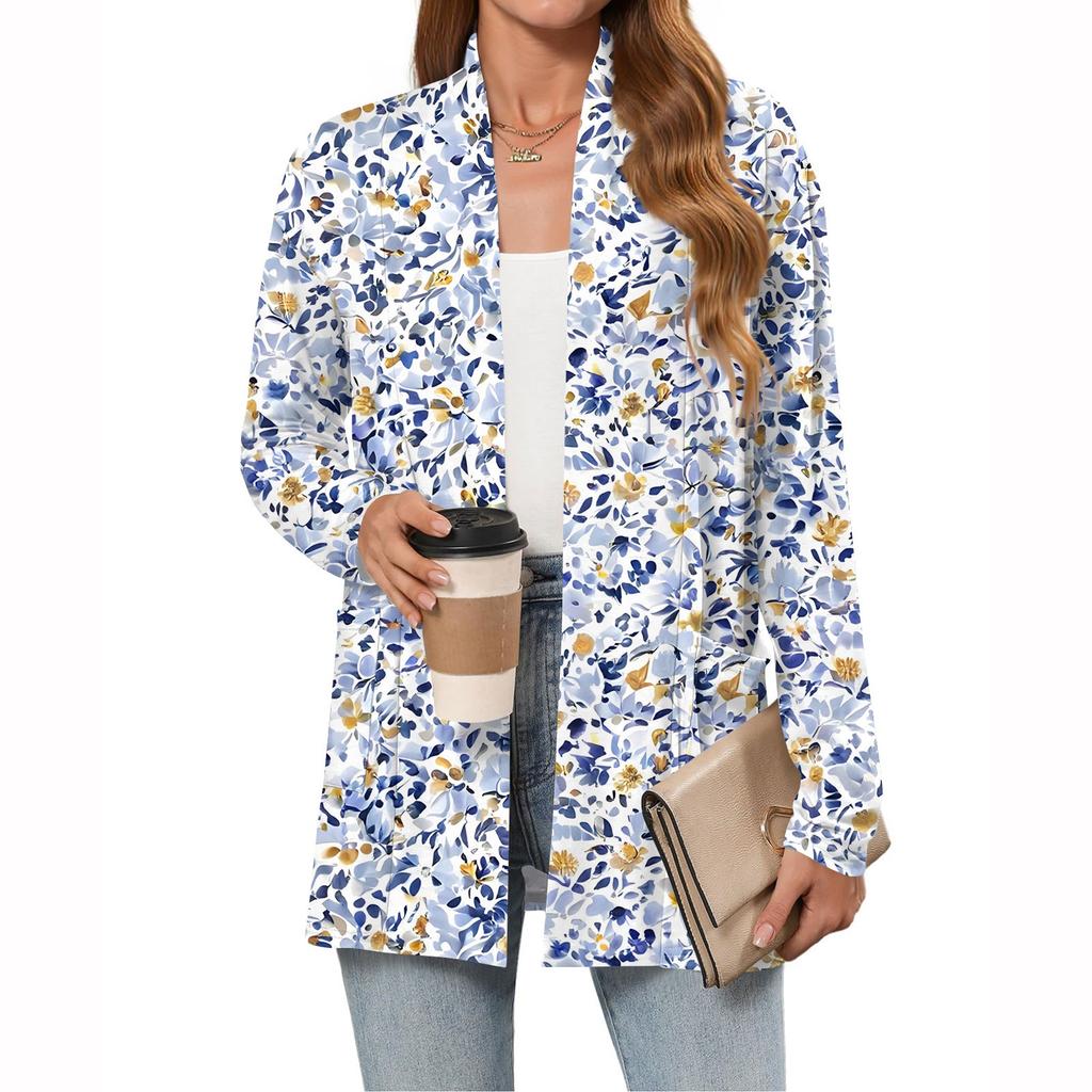 Women's Fashion Casual Long Sleeve Cardigan Thin Loose Cardigan Jacket With Pockets