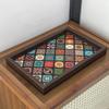 Vassoio in Legno Stile Bohemien Durevole Vassoio Quadrato per Snack Fatto a Mano 30X20cm Scatola Porta Chiavi per Decorazione Scrivania Ingresso Storage per la Casa