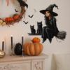 Halloween Cartoon Witch Bat Black Cat Bedroom Living Room Home Beautification Wall Stickers