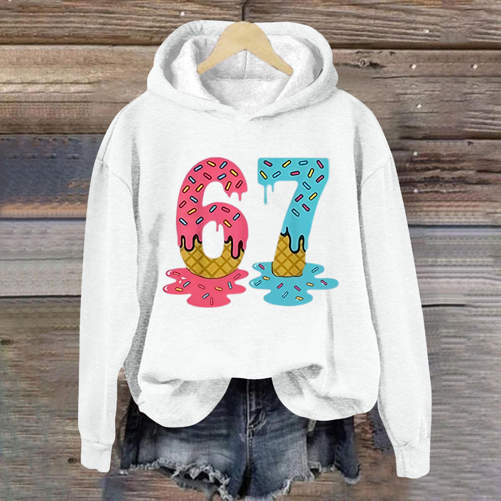 

Women s Fashionable Casual Long-Sleeved Printed Hooded Sweatshirt XL белый