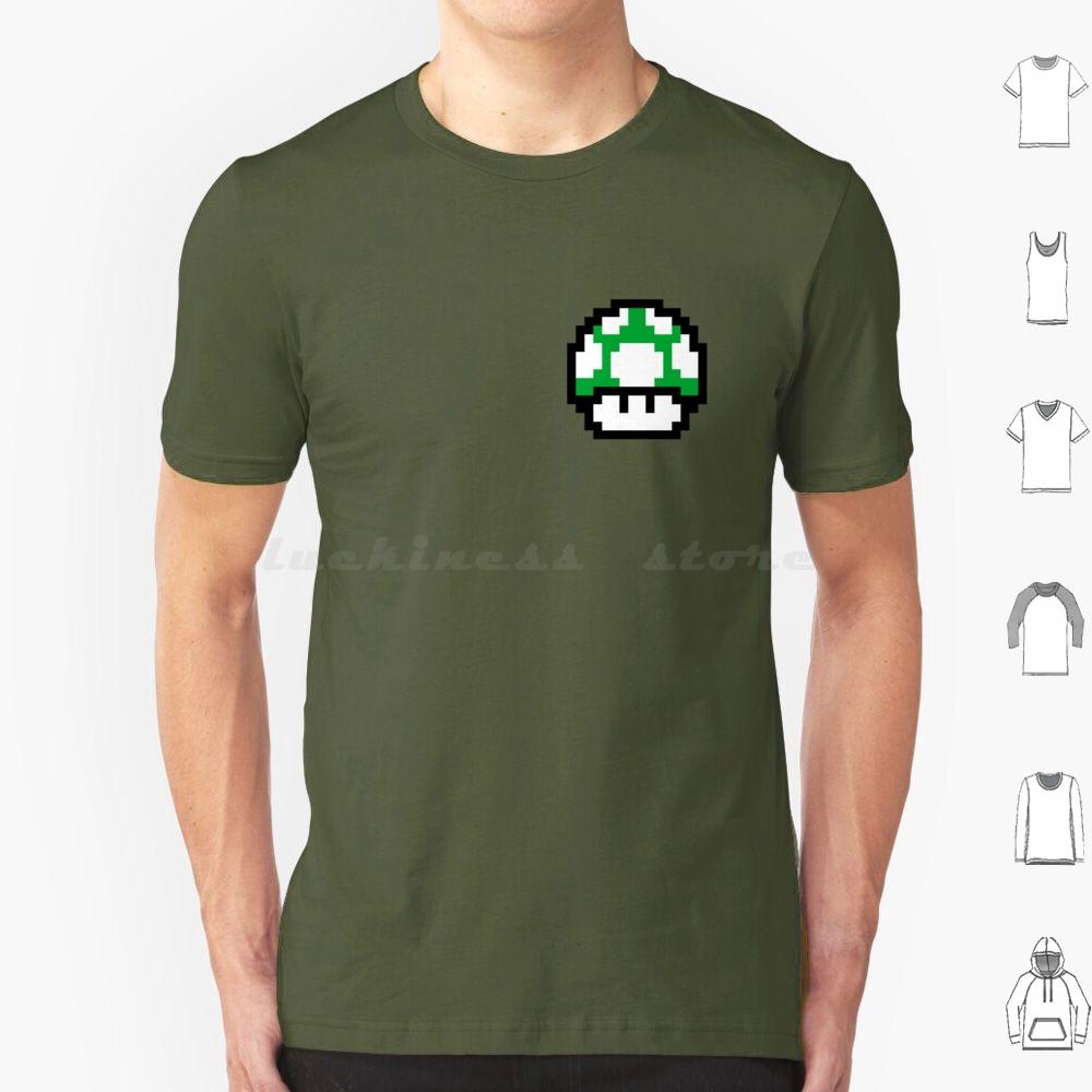 1up8 Bits T-Shirt Herren Damen Kinder 6XL 1up One Up Grün Spiel 8 Bits Retro-Spiel Retro-Pilz