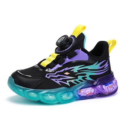 Boys Shoes Autumn 2025 New Boys Leather Waterproof Running Shoes Rotating Button Medium and Older Children's Sports Shoes