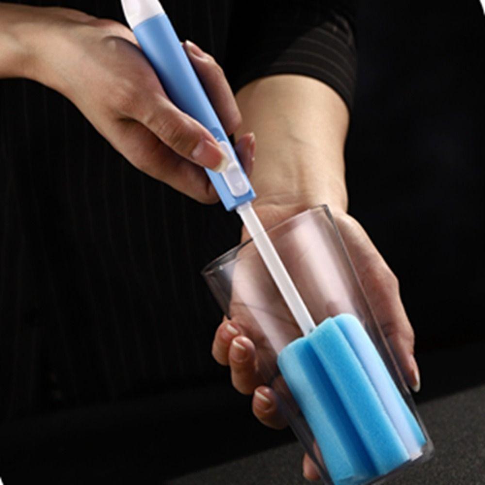 

Adjustable Baby Bottle Brush Removable Sponge Cleaning Brush Sponge Cup Brush Glass Cup