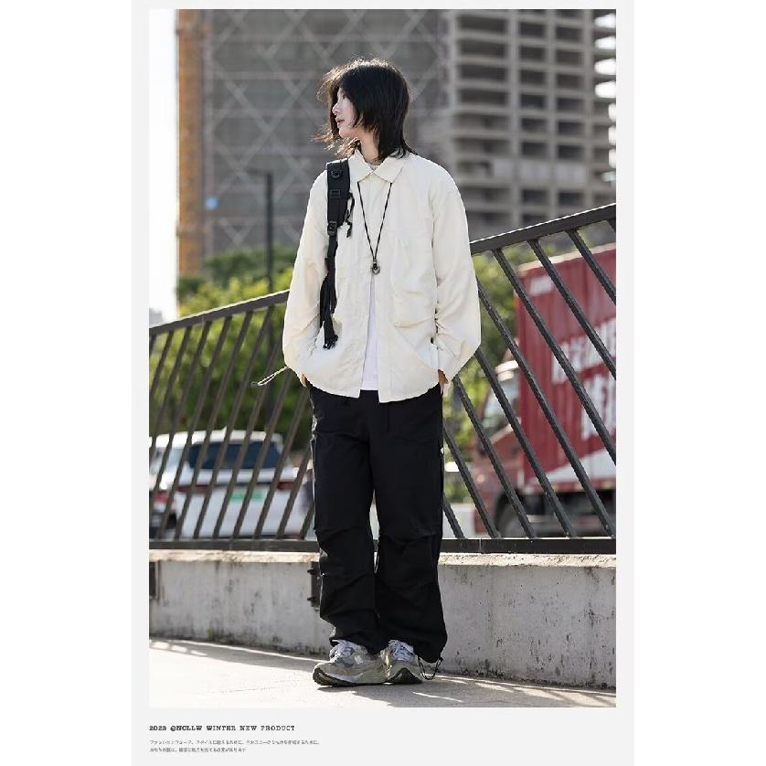 2024 dopisní košile s dlouhým rukávem Japonský hongkongský styl volná košile pro chlapce léto trendy všestranný ležérní kabát