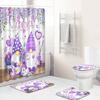 4 Pcs Valentine's Day Shower Curtain Sets With Rug, Toilet Lid, Non-Sli