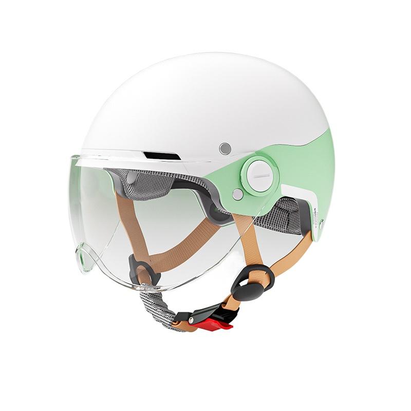 

Electric Battery Car Helmet Men s and Women s Motorcycles Four Seasons Universal Hard Hat Double Spell Half Helmet short lens