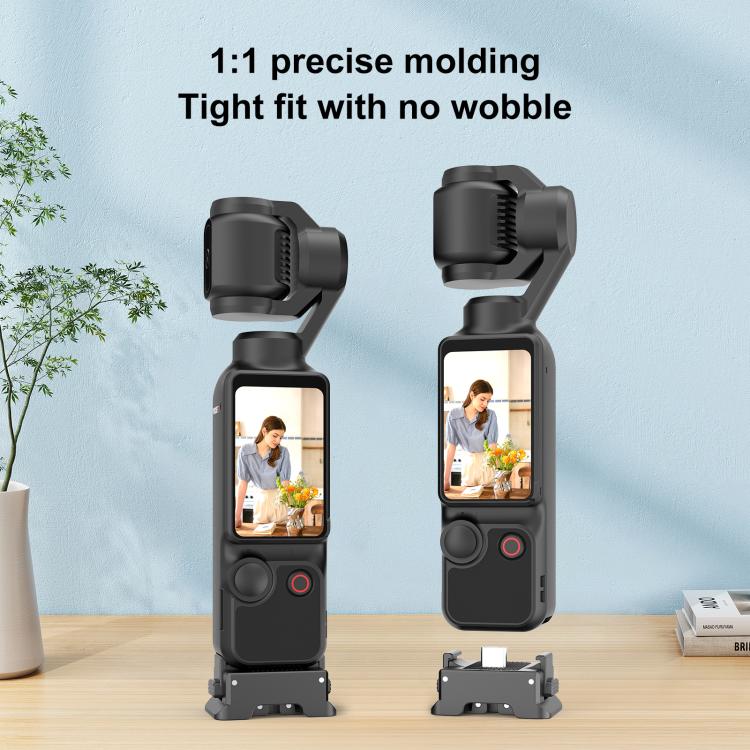 For DJI Osmo Pocket 4 / 3 PULUZ Plastic Quick-Release Charging Adapter Base (Black)