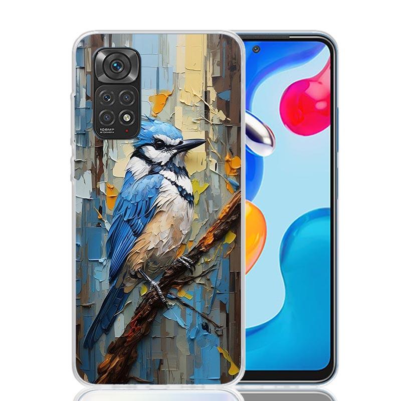 Animal Oil Painting Bird Phone Case For Xiaomi Redmi Note 15 14 13 12S 12 Pro Plus 11S 11E 11 11T 10S 10 Art Soft Pattern Cover