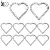 10Pc ASTM F136 Titanium Daith Heart Earring Hoop Cartilage Tragus Helix Rings Hinged Segment Hoop with Clear CZ