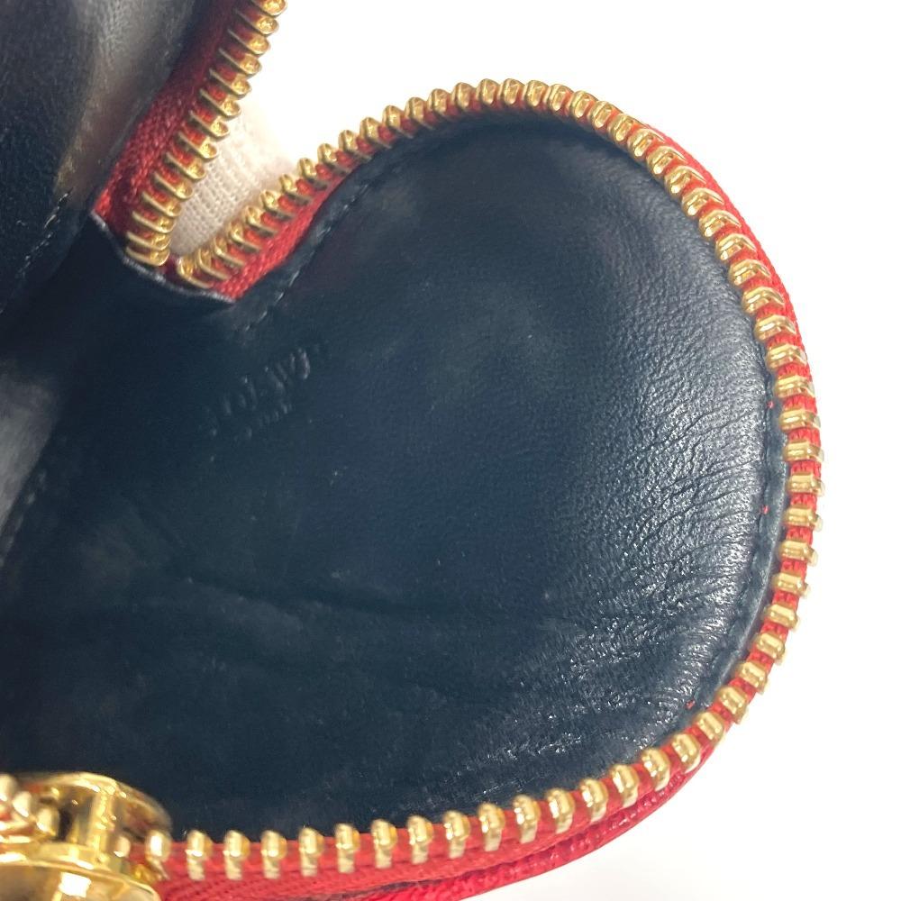 LOEWE Anagram logo heart Wallet Coin Compartment coin purse Leather Red