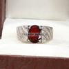 Garnet Oval Cut Gemstone With 925 Sterling Silver Ring For Men's #B110 JL375671450995