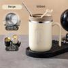 500ml Mug Office Portable Insulated Coffee Cup with Straw Travel Mug Handle Cup Drink Water Tea Milk Bottle Storage Tool