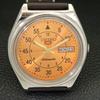 Seiko 5 AUTOMATIC JAPAN MENS 6309A VINTAGE ORANGE COLOR DIAL WATCH A701259-5 R206a-a701259